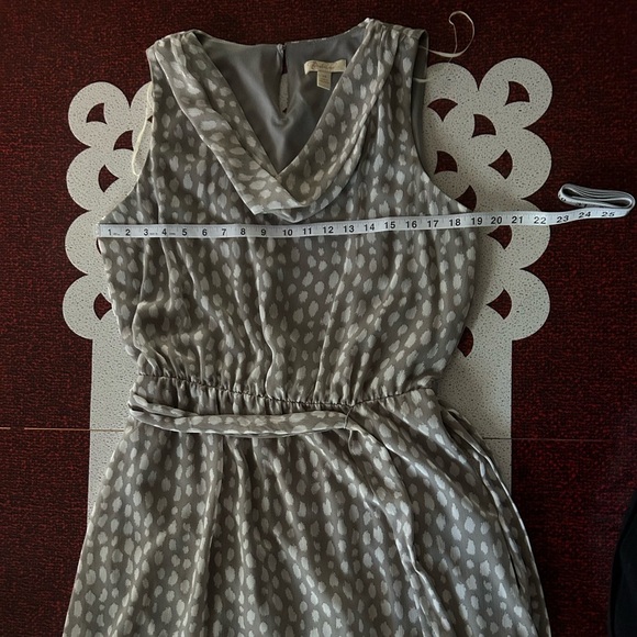 Prelude Grey White Midi Drape Neckline Matching belt Size14 - Picture 11 of 13